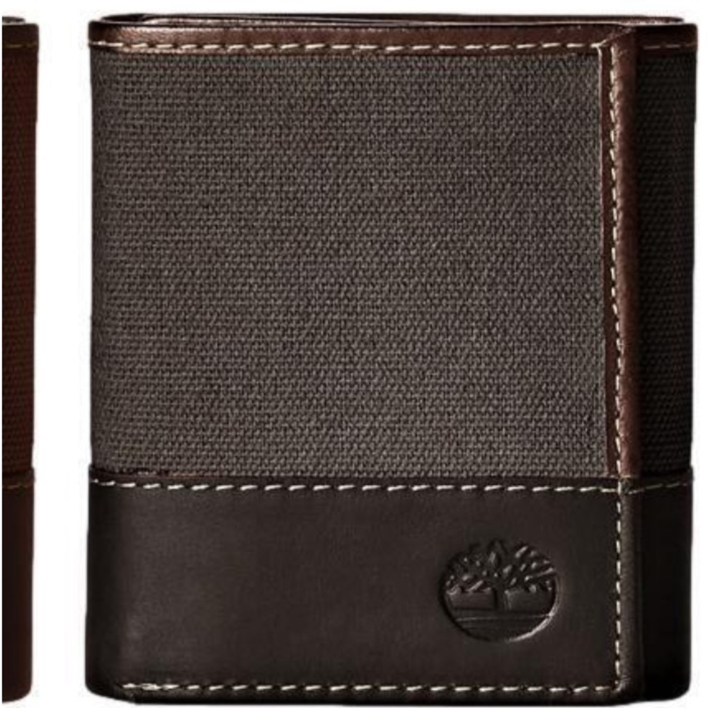 Timberland Men's Baseline Canvas and Genuine Leather Trifold Wallet NWT - Picture 7 of 8